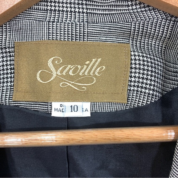 Vintage 90s houndstooth plaid double breasted blazer jacket size 10 academia - Picture 5 of 9